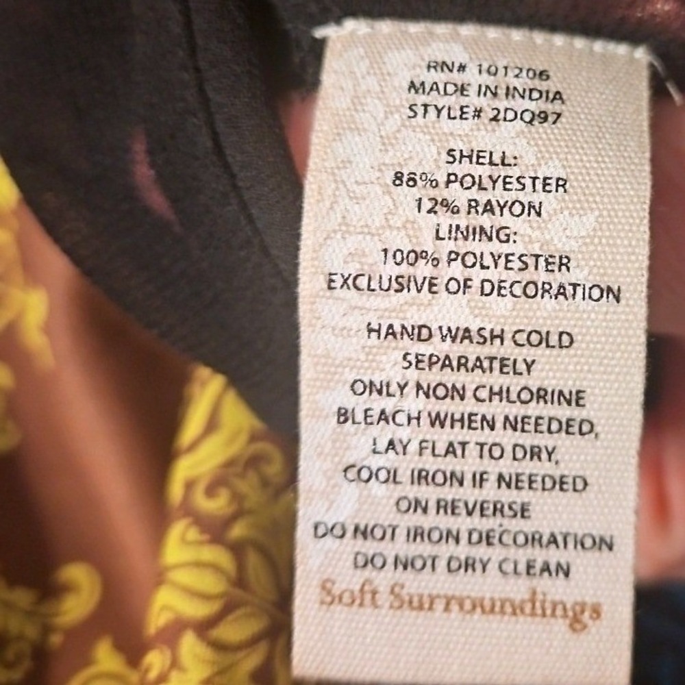 Soft Surroundings Adassa Tunic Top M Boho Velvet Burnout Sequin Patchwork #571 - Picture 13 of 14